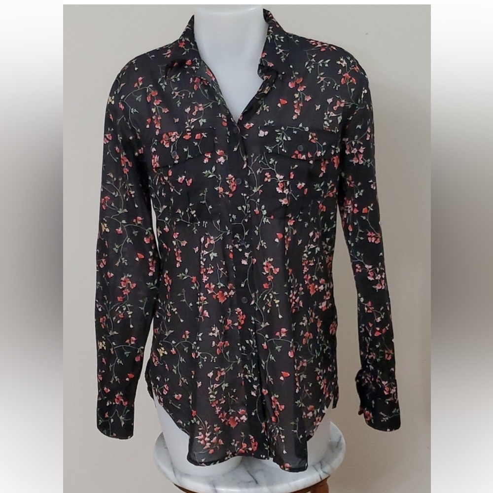 Ralph Lauren cotton floral blouse, black label
